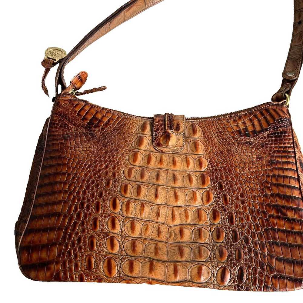 Brahmin Isabelle BROWN OMBRE Crocodile Embossed L… - image 2