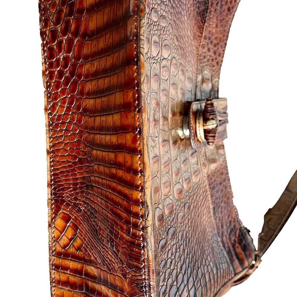 Brahmin Isabelle BROWN OMBRE Crocodile Embossed L… - image 5