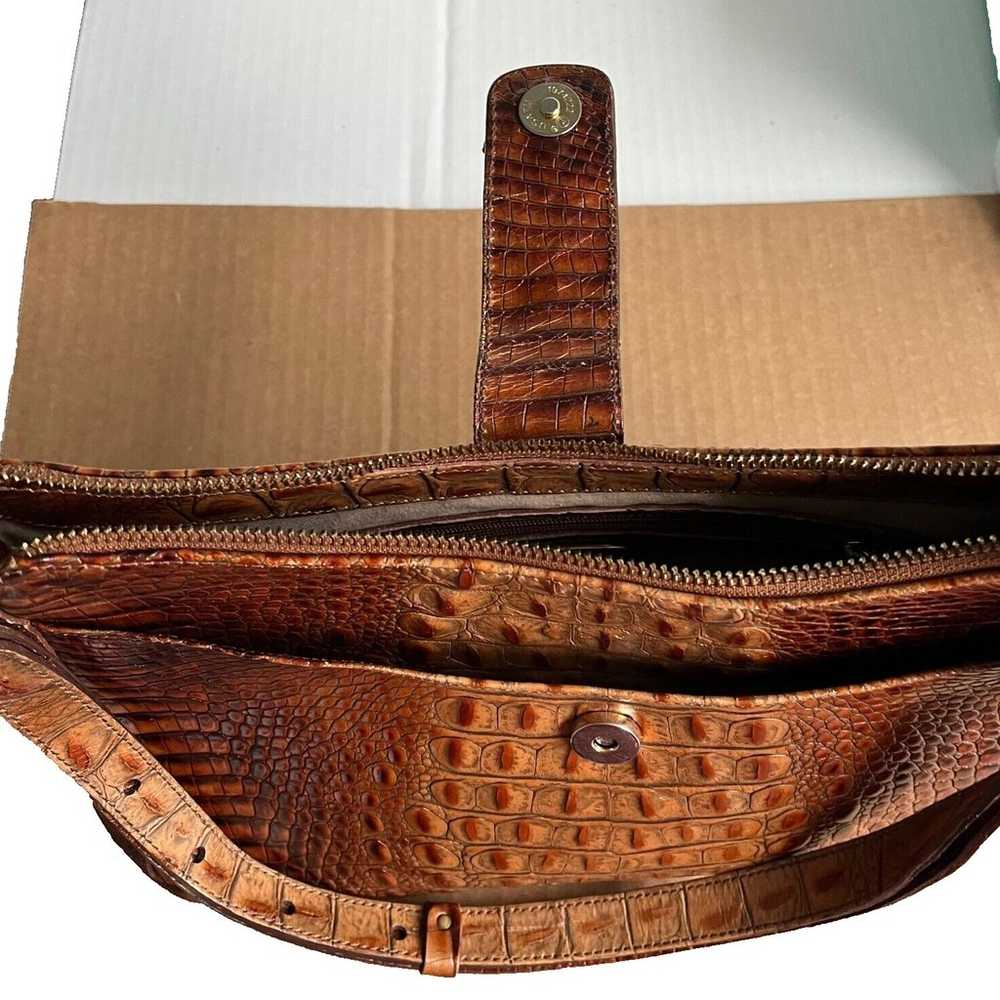 Brahmin Isabelle BROWN OMBRE Crocodile Embossed L… - image 6