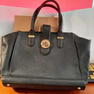 New ! Lauren Ralph Lauren Large Charleston Tote Bl