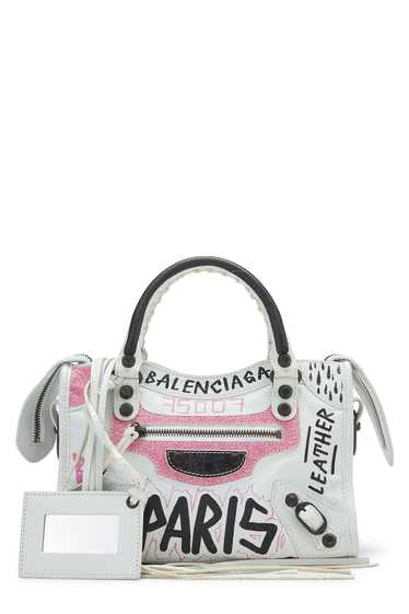 White Agneau Lambskin Graffiti Classic City Mini … - image 1