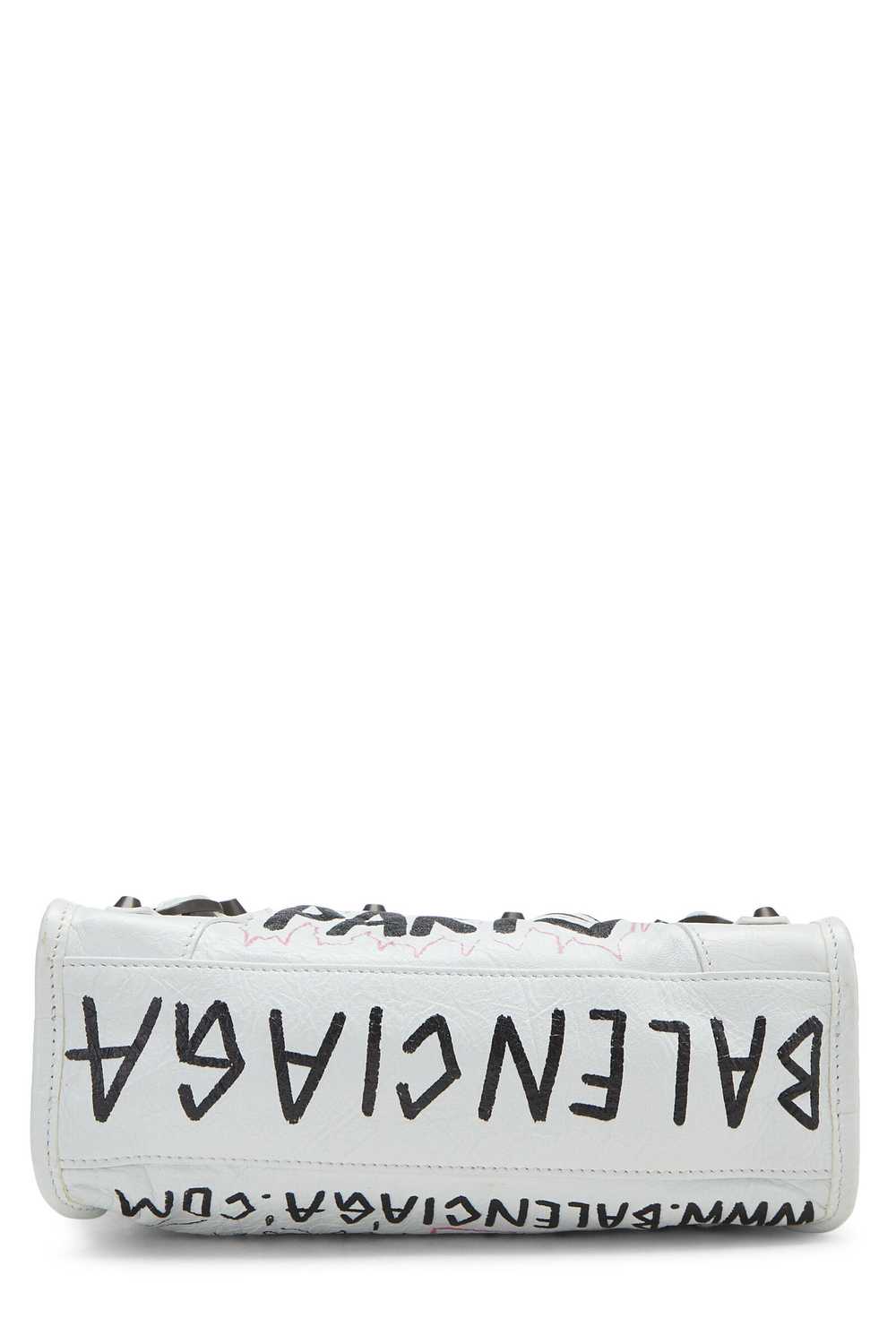 White Agneau Lambskin Graffiti Classic City Mini … - image 6