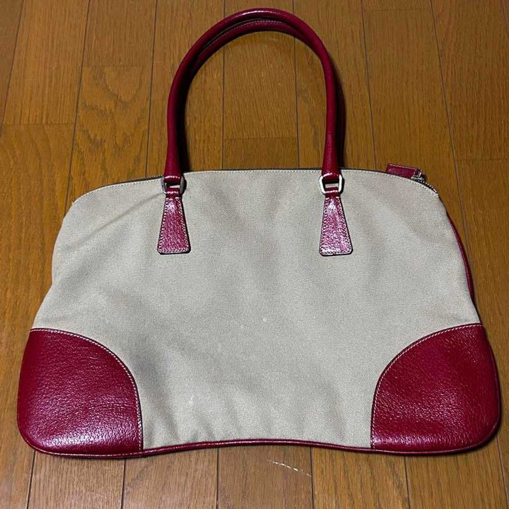 PRADA Beige Red Bag - image 2