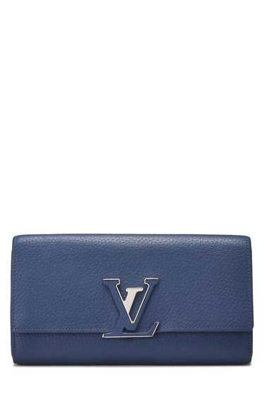 Blue Taurillon Capucines Wallet Send in SMS Send i