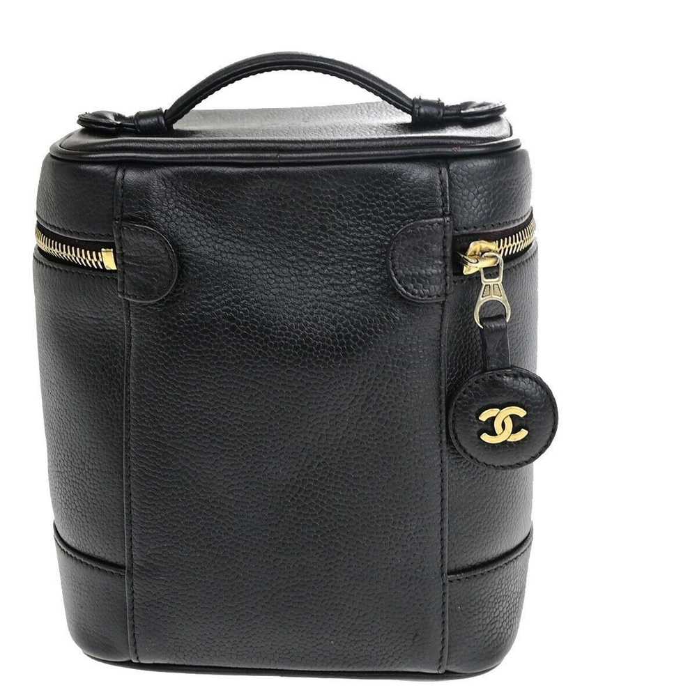 Chanel Vanity Black Leather Handbag (Pre-Owned) - image 2