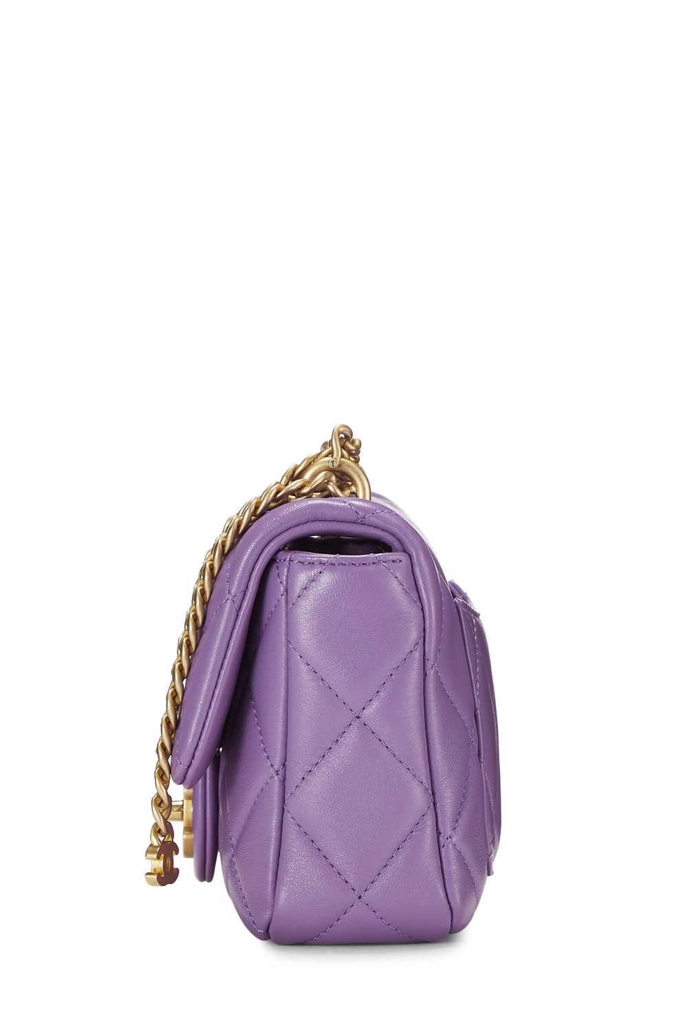 Purple Lambskin Pending CC Square Flap Mini Send … - image 4