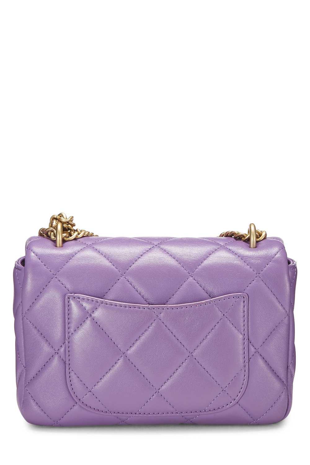 Purple Lambskin Pending CC Square Flap Mini Send … - image 5