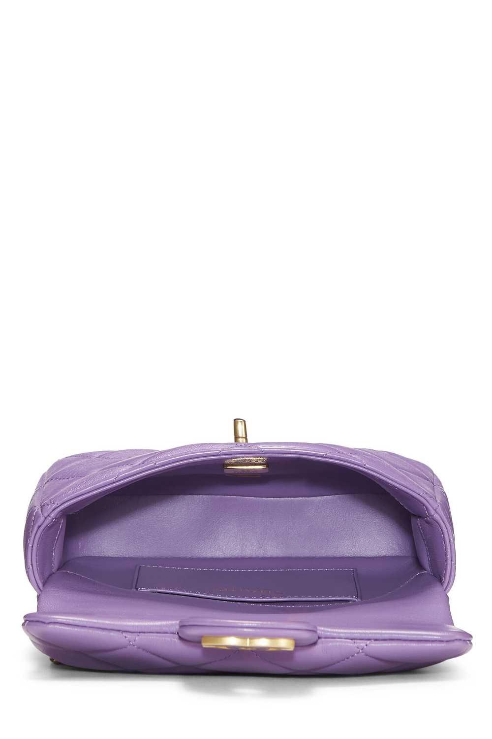 Purple Lambskin Pending CC Square Flap Mini Send … - image 7