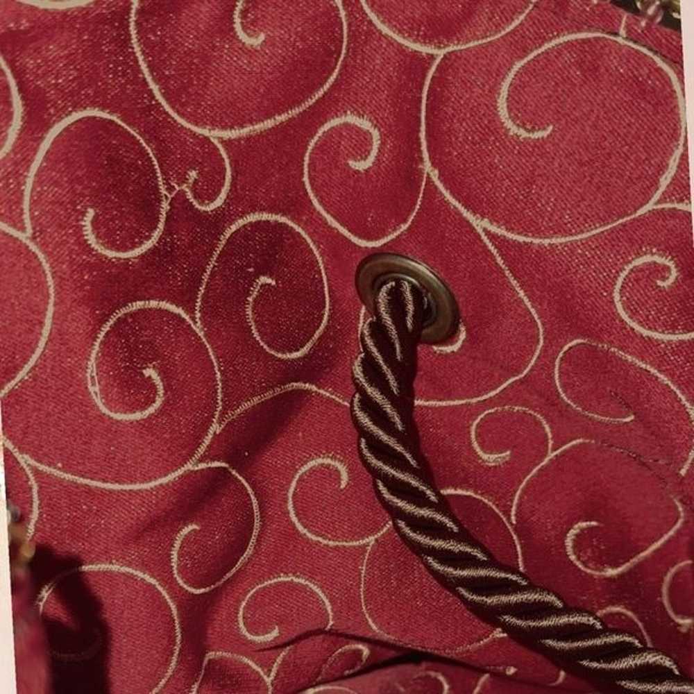 ! P16 - India Brown Paisley Embossed Suede Print … - image 9