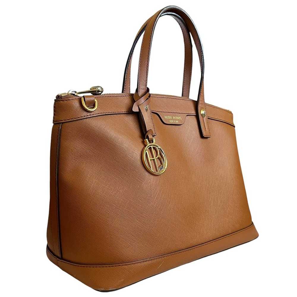 Henri Bendel West 57th Brown Saffiano Leather Sat… - image 11