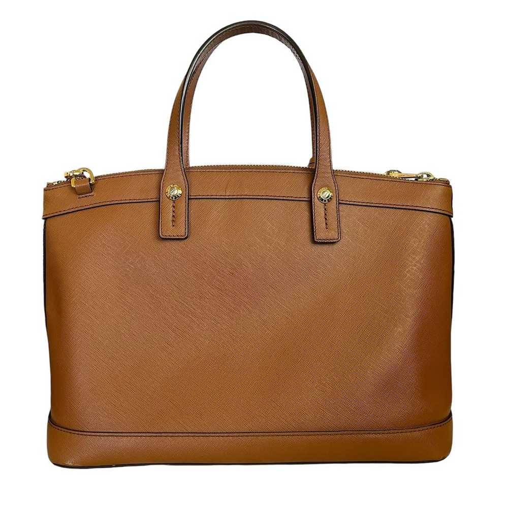 Henri Bendel West 57th Brown Saffiano Leather Sat… - image 3