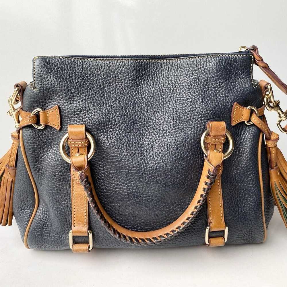 Dooney Bourke Black Pebbled & Brown Florentine Va… - image 11