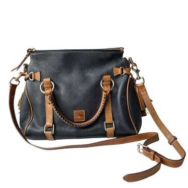 Dooney Bourke Black Pebbled & Brown Florentine Va… - image 1