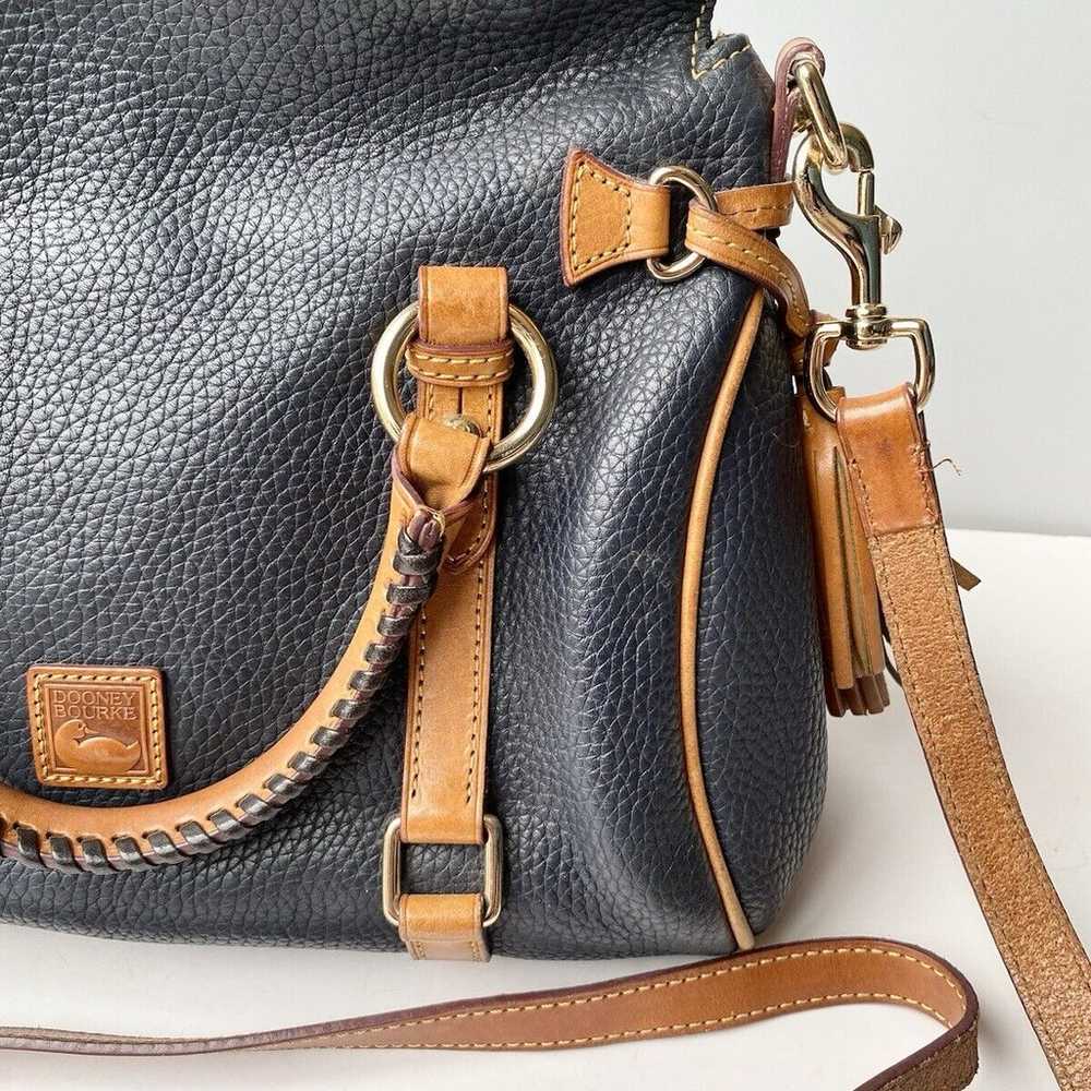 Dooney Bourke Black Pebbled & Brown Florentine Va… - image 2