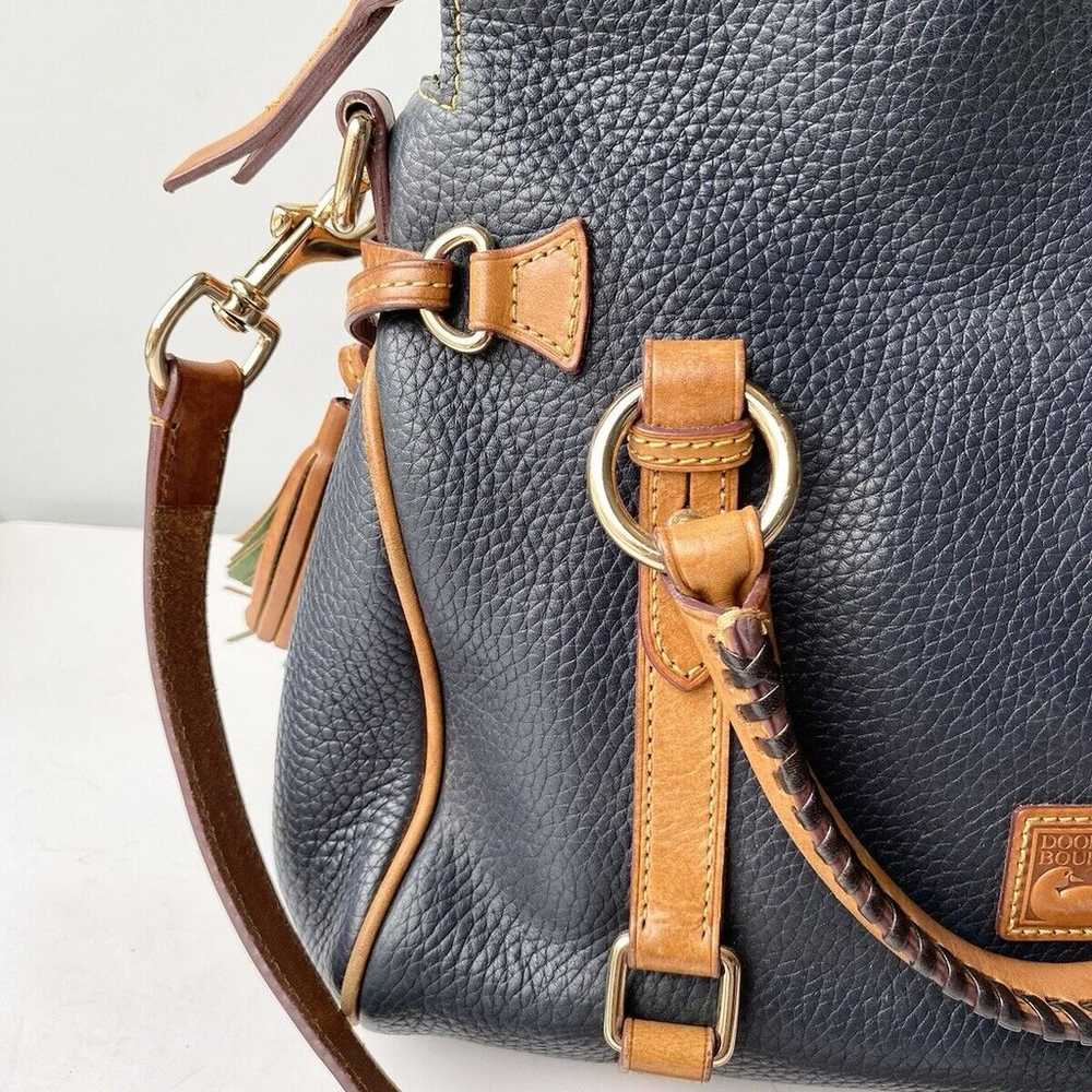 Dooney Bourke Black Pebbled & Brown Florentine Va… - image 3