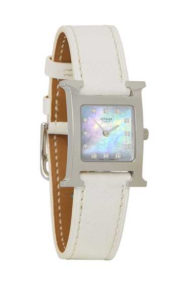 White & Silver Leather H Hour PM Send in SMS Send 