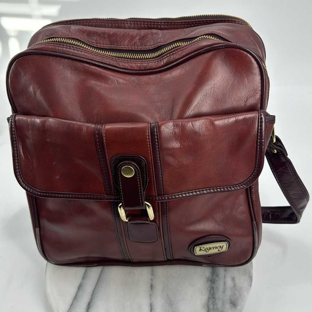 Vintage regency faux leather messenger bag - image 2