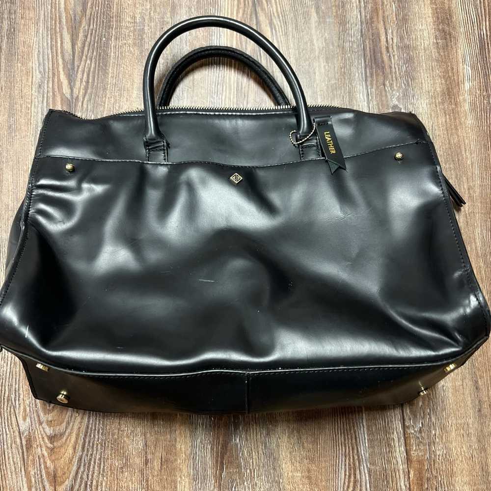 Black vintage Antonio Melani leather shoulder bag - image 3