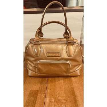 LONGCHAMP LEGENDE GOLD PATENT LEATHER LARGE HANDBA