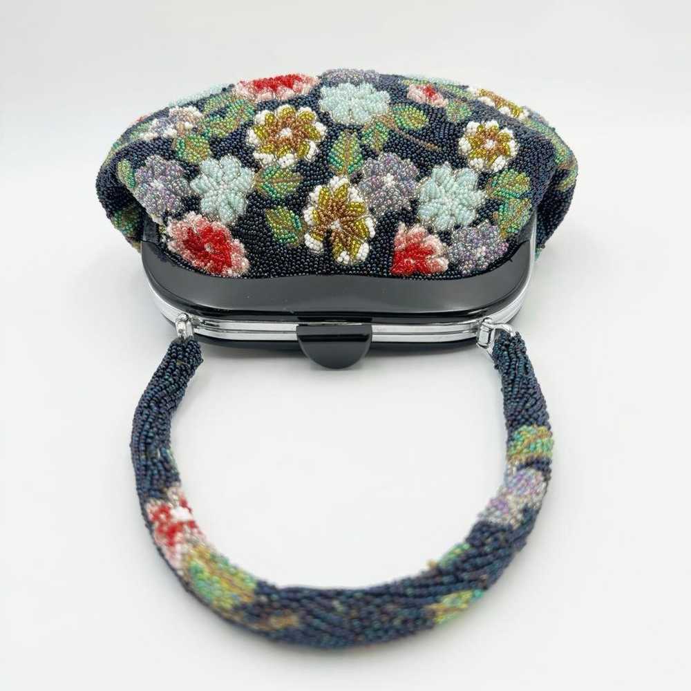 Beaded Bag, Kimono Bag, Frame Purse, Retro, Flora… - image 3