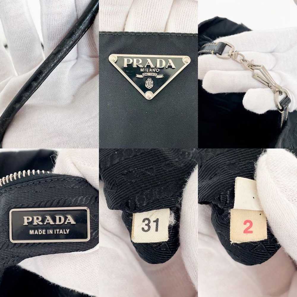 PRADA Tote Bag Handbag Triangle Logo Black White … - image 10