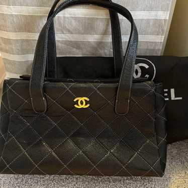 Chanel Black Leather Quilted Handbag