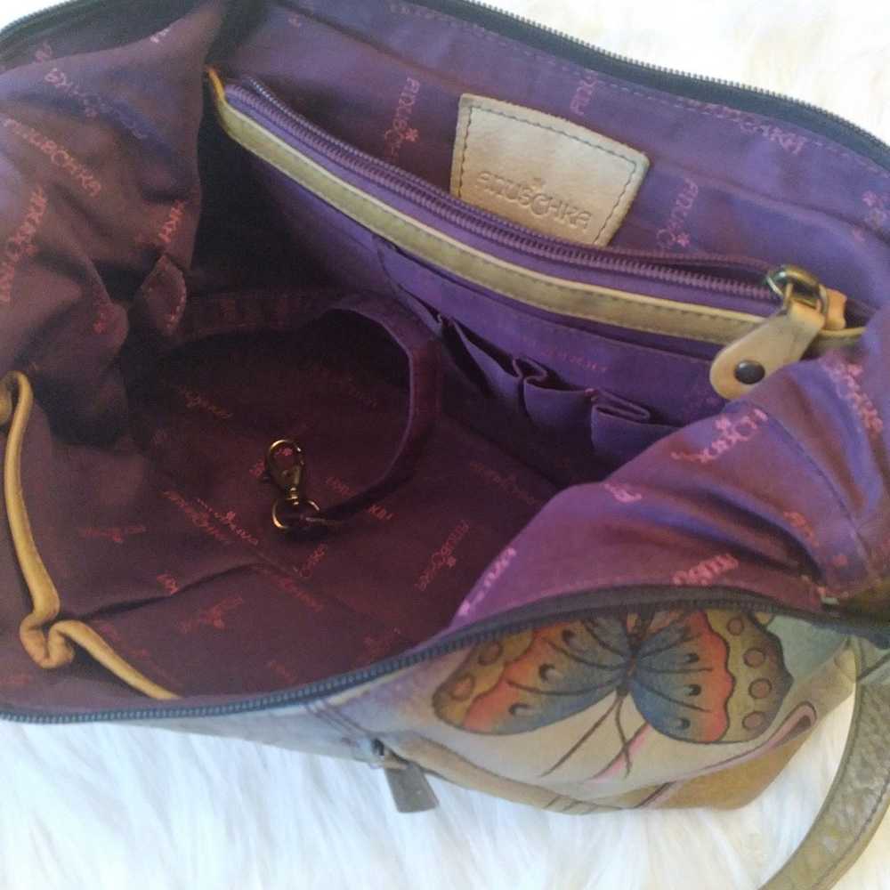 ANUSHKA Purse Hand painted Leather and ANUSCHKA W… - image 11