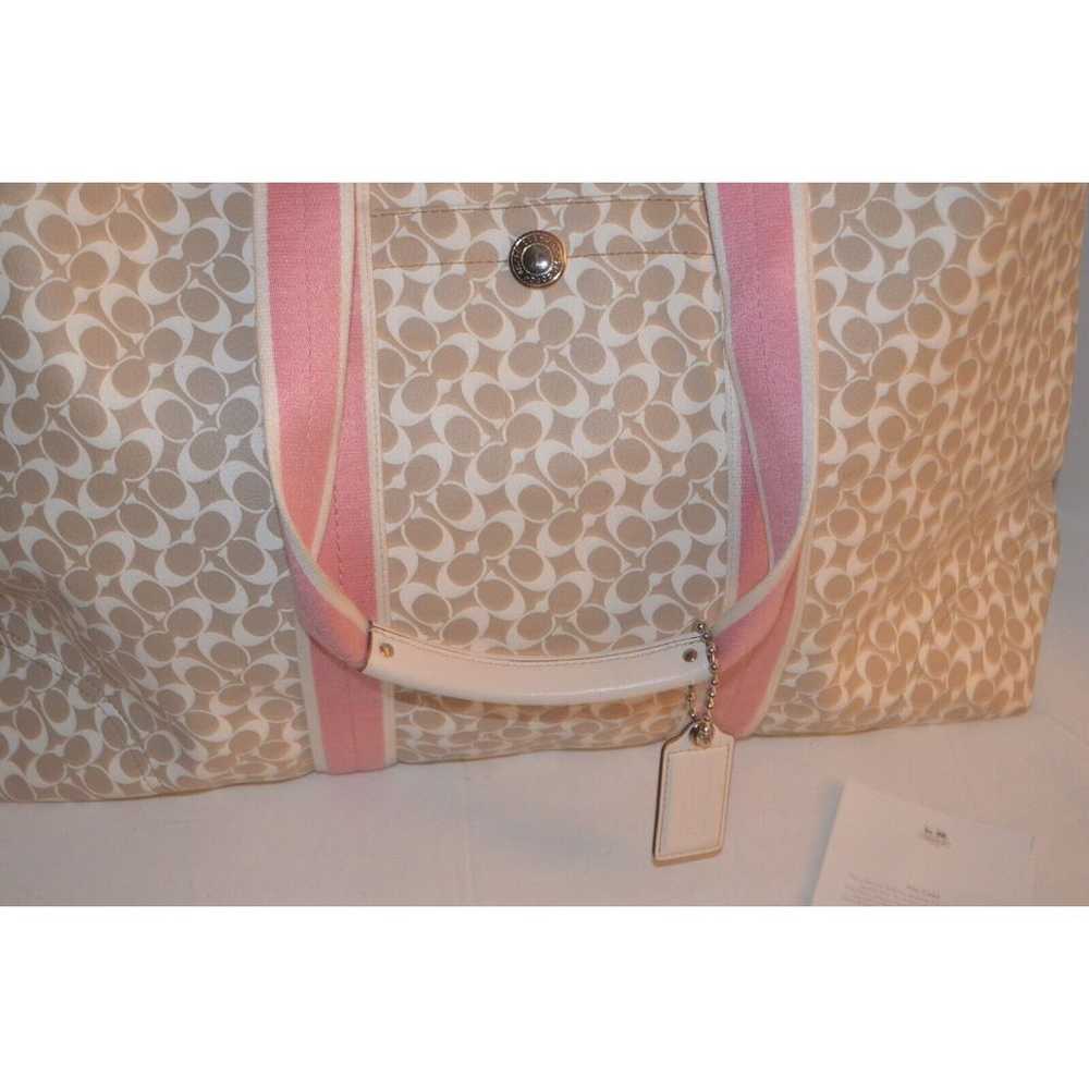 Coach F15159 Taupe Signature Coated Canvas Extra … - image 2