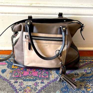 Coach Rori: Beige/Multicolor Pebble Leather/Smooth Leather/ 2024 Satchel