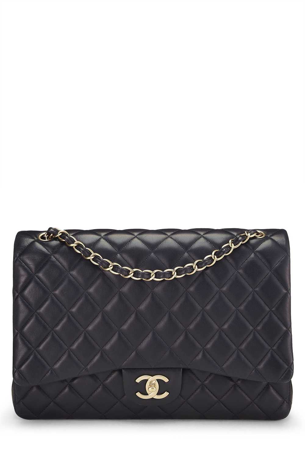 Black Quilted Lambskin New Classic Double Flap Ma… - image 1