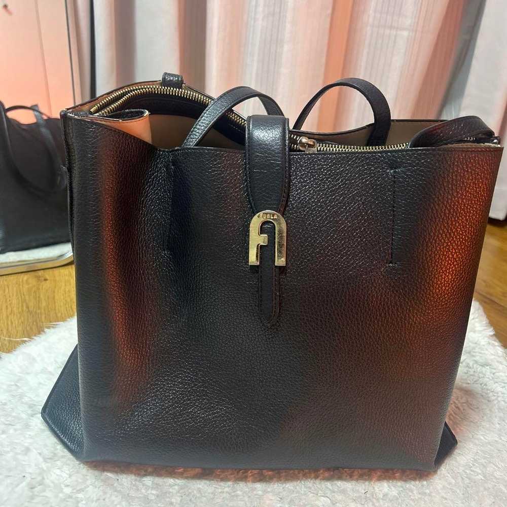 FURLA Genuine Leather Tote Bag in Black - image 1