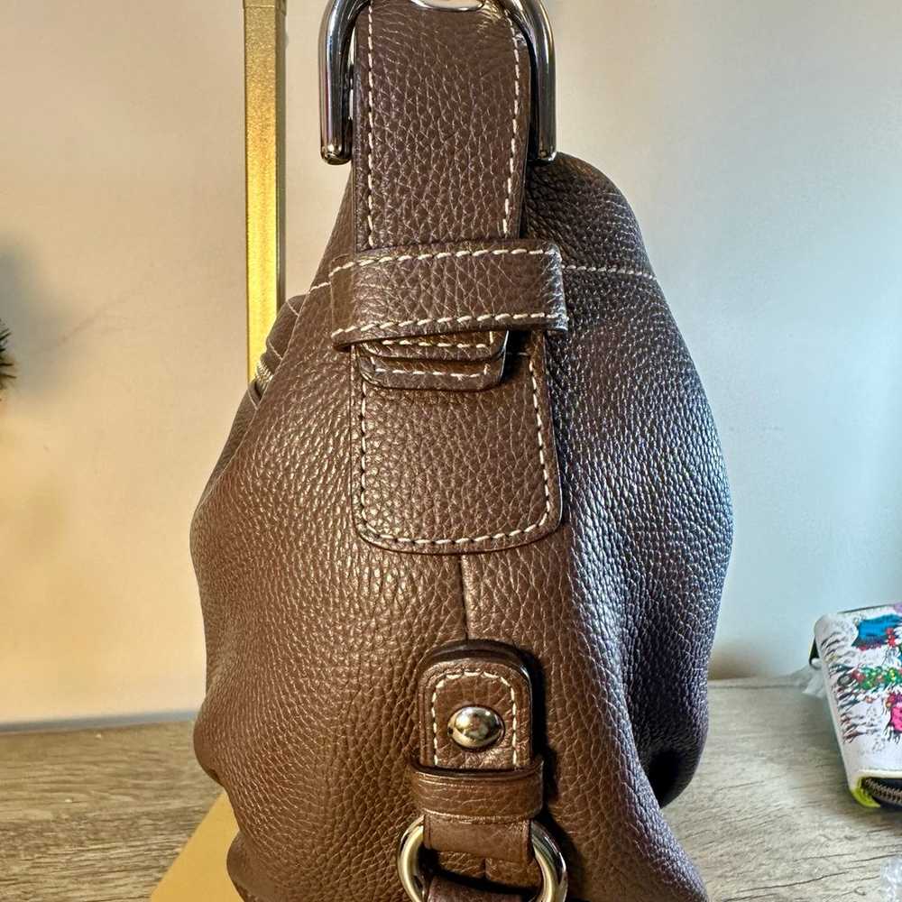 Coach brown leather east west purse shoulder bag - image 4