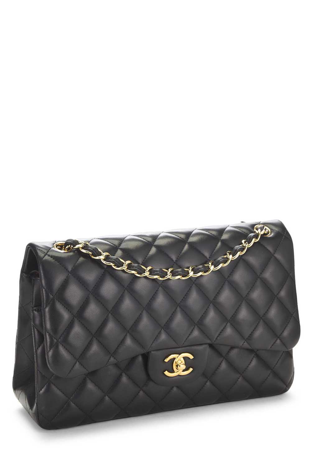 Black Quilted Lambskin New Classic Double Flap Ju… - image 2