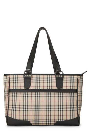 Black House Check Jacquard Tote Send in SMS Send i