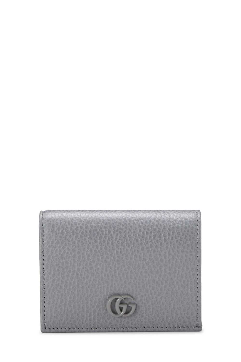 Grey Leather GG Marmont Card Case Send in SMS Sen… - image 1