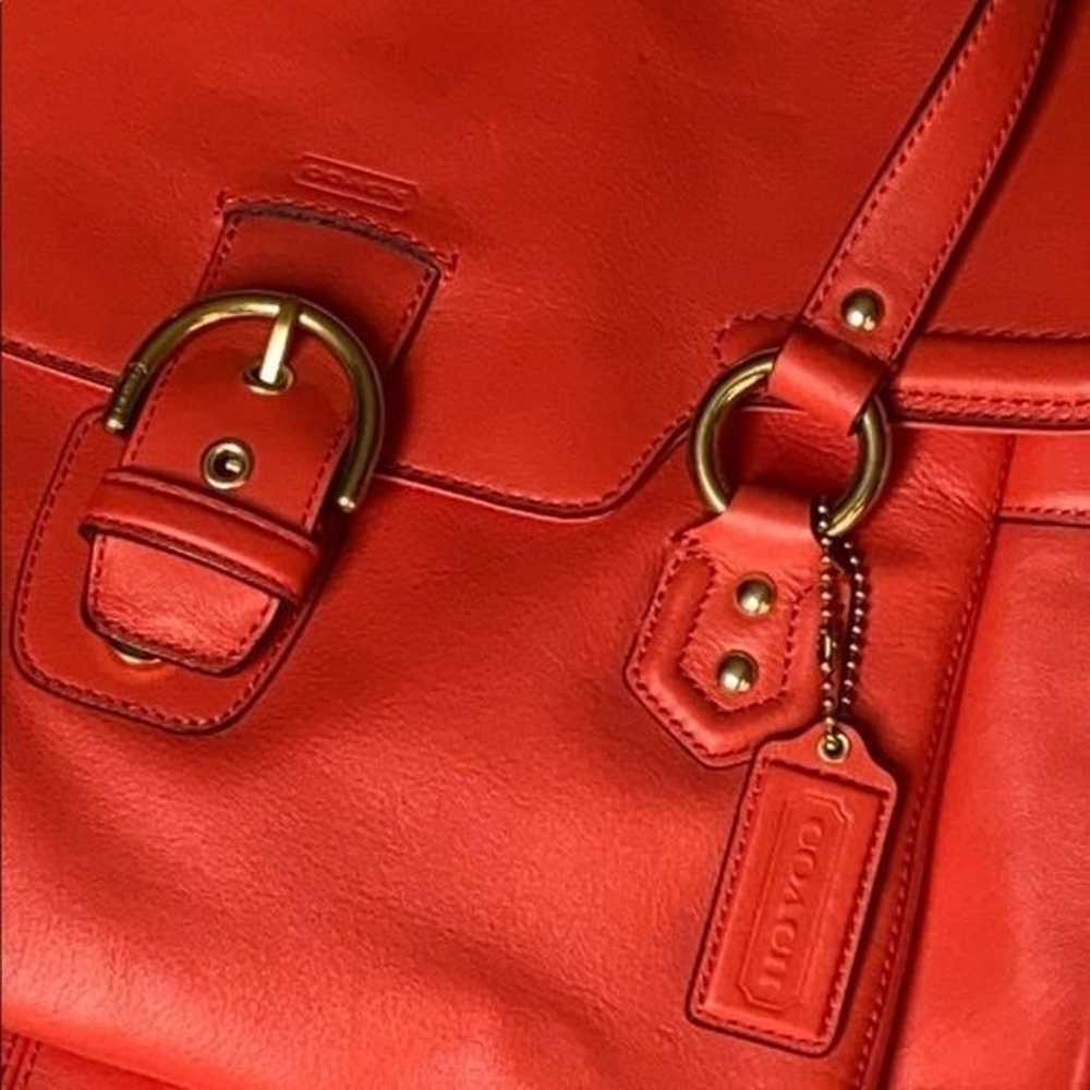 Coach Campbell orange Leather Eva Flap Satchel - image 4