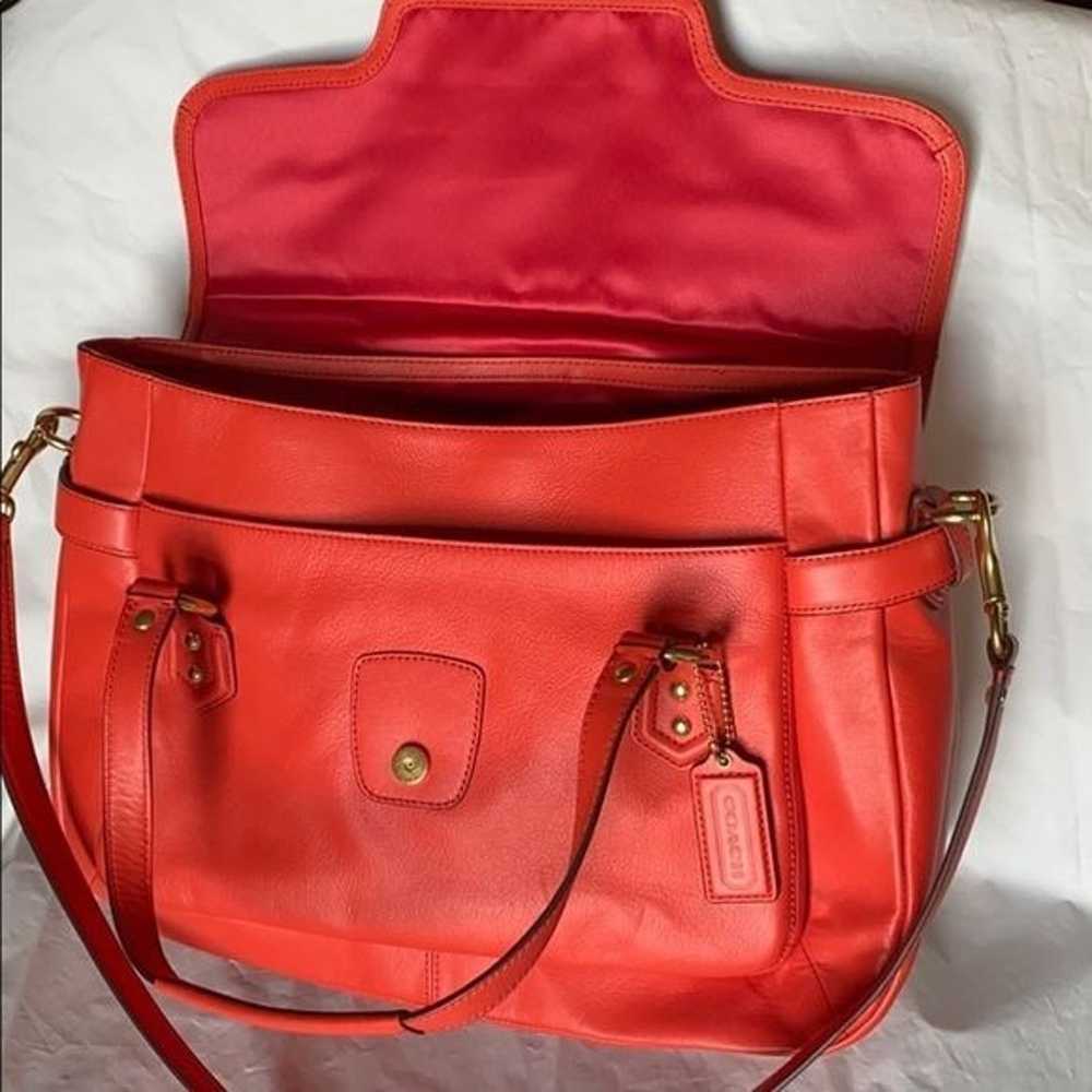 Coach Campbell orange Leather Eva Flap Satchel - image 7