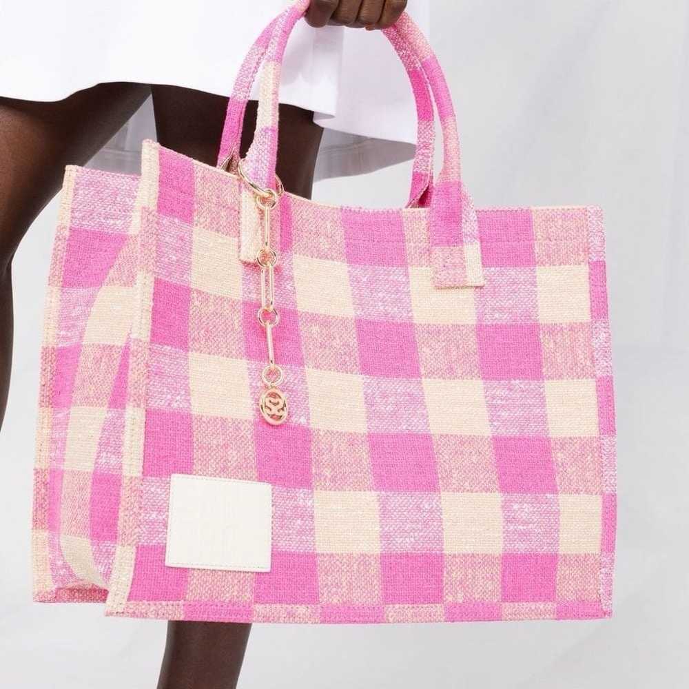 $450 SANDRO Kasbah gingham print cotton tote bag … - image 1