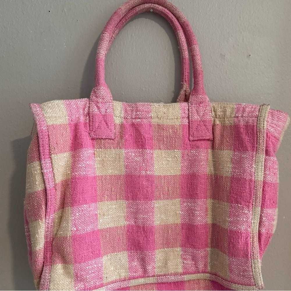 $450 SANDRO Kasbah gingham print cotton tote bag … - image 9