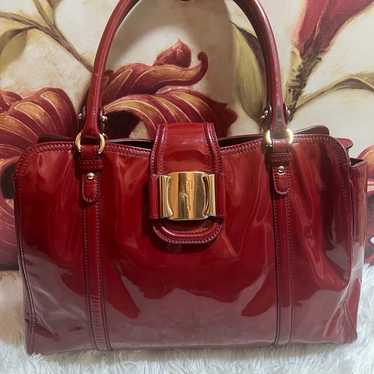 Salvatore Ferragamo Vara Patent Leather Handbag