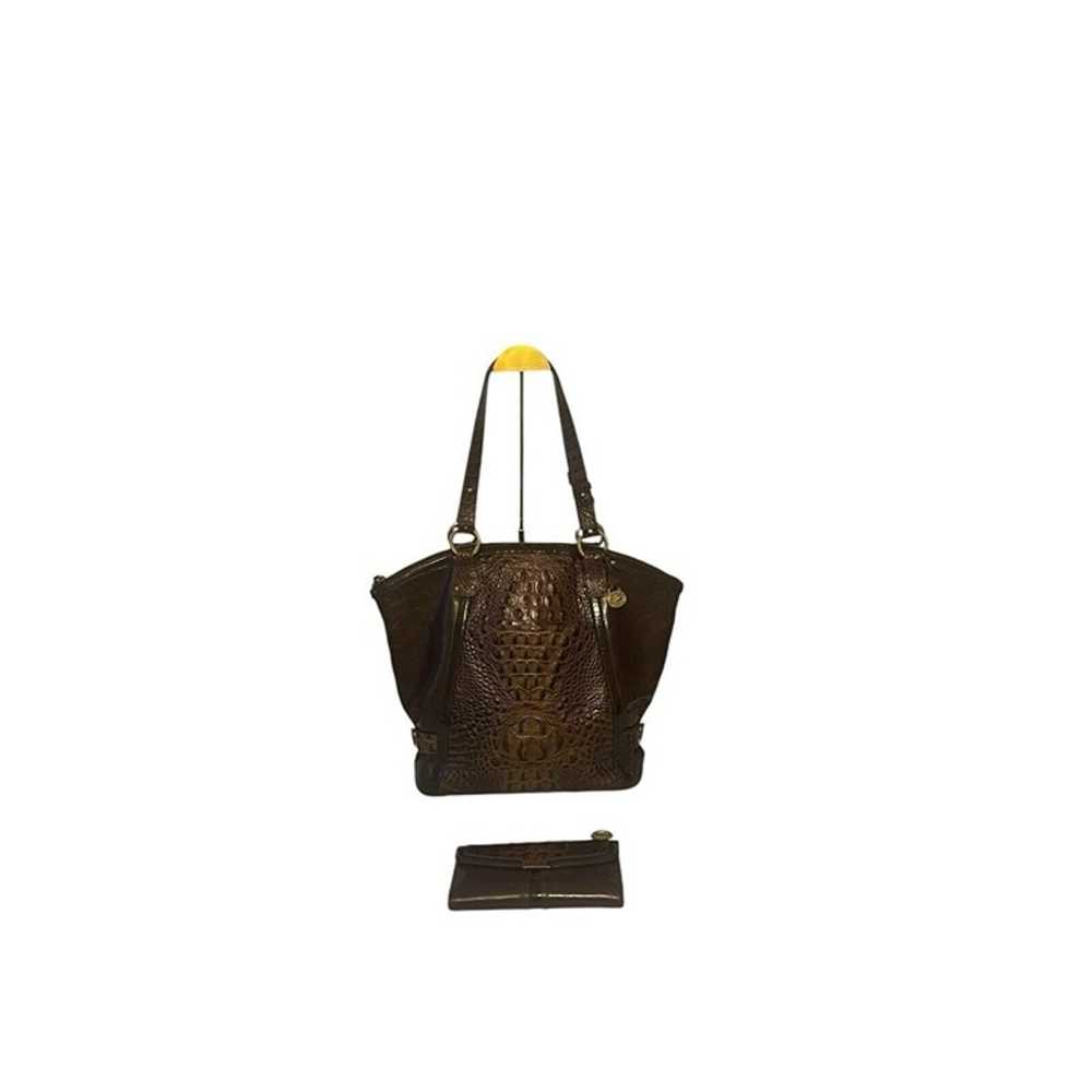 Brahmin DOREE MODERNA Brown Leather Croco Embosse… - image 3