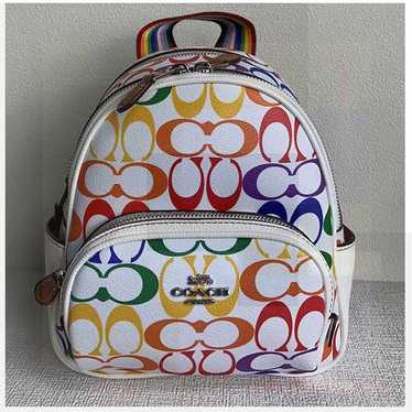 Coach mini court outlets rainbow backpack purse bag new