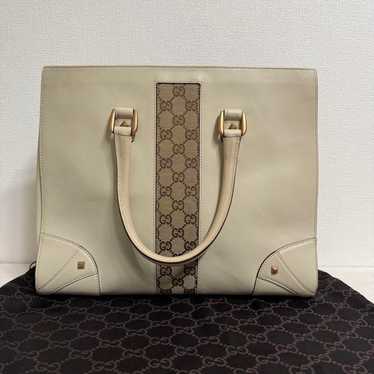 GUCCI GG Canvas Handbag White