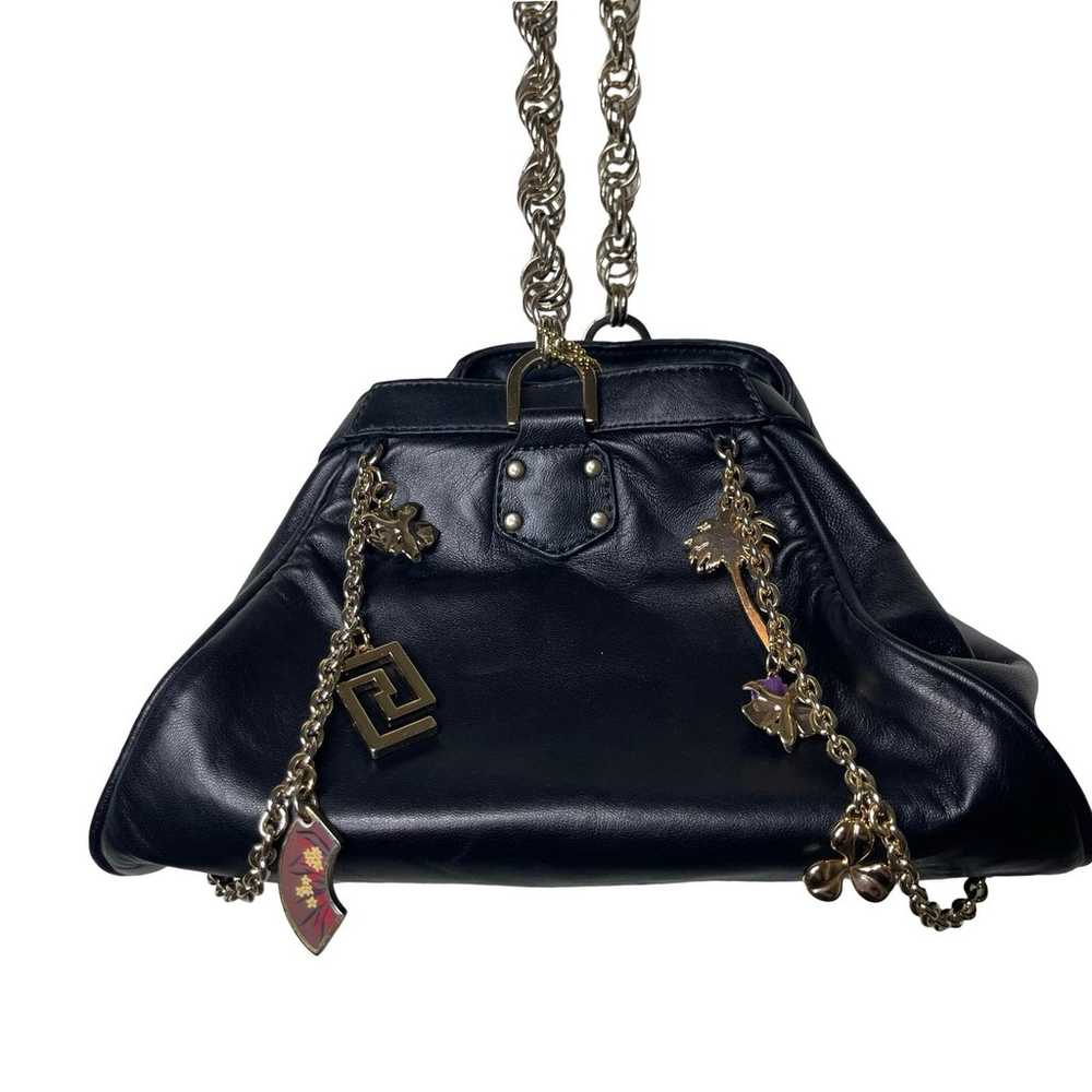 Versace For H&M Black Leather Hobo Bag with Charms - image 3