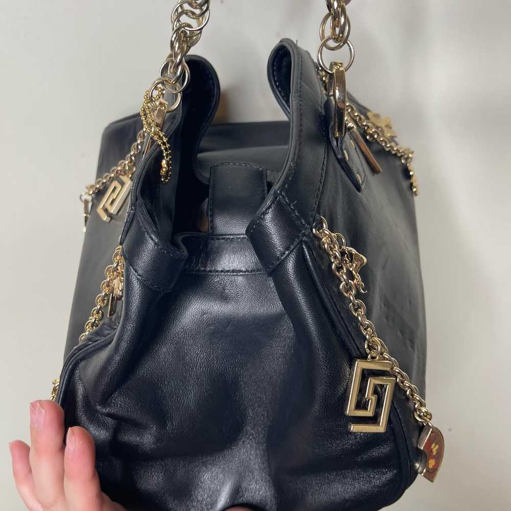 Versace For H&M Black Leather Hobo Bag with Charms - image 5