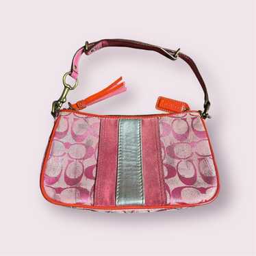 Coach Pink Striped Design Bag