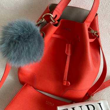 Superb condition FURLA Stacy rare color orange