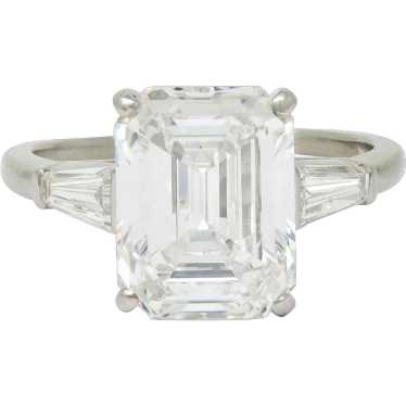 Cartier Mid-Century 5.40 CTW Emerald Diamond Plat… - image 1