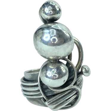 Rachel Gera Modernist Sterling spheres rings s7.5 