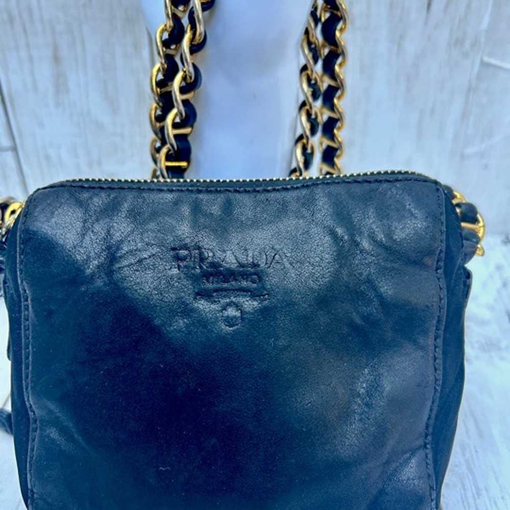 PRADA MINI Chain BLACK NAPPA Leather Tessuto NYLO… - image 6